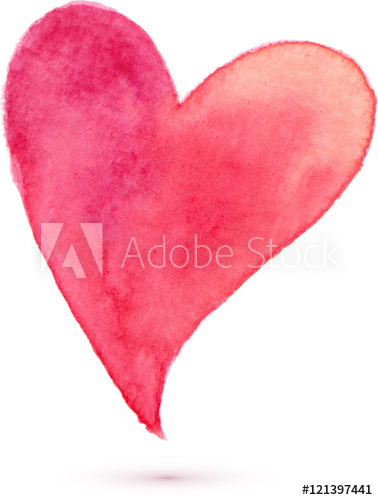 378x500 Watercolor Painted Heart, Vector Element For Your Design