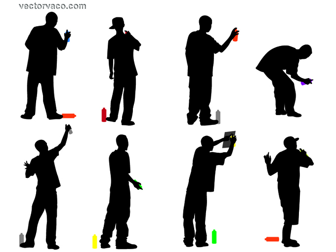 680x510 Graffiti Boys Silhouette Free Vector Free Vectors Ui Download