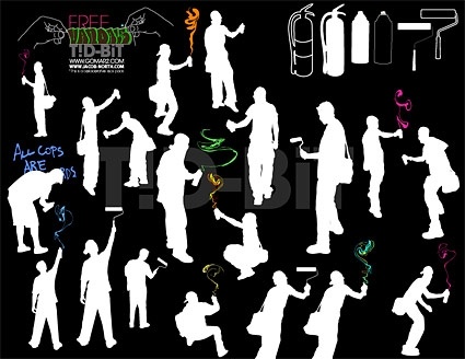 425x328 Painting Figures Silhouette Vector Free Vector In Encapsulated