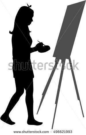 300x470 Silhouette Lady Painting