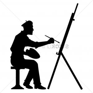 300x300 Silhouette Of Artist With Canvas Board Soidergi
