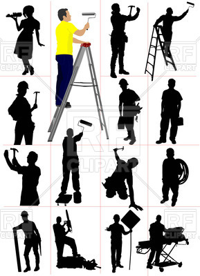 289x400 Silhouettes Of Mending And Renovation Workers