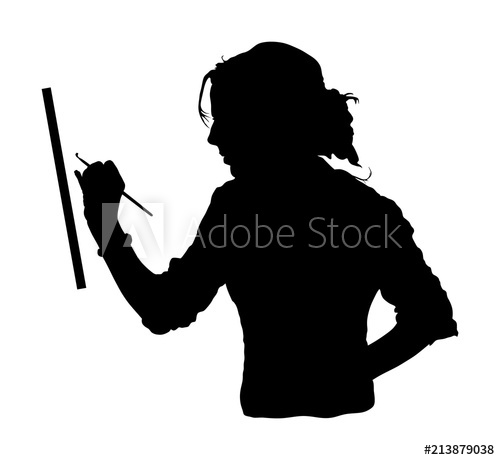 500x460 Creative Pensive Painter Paints A Picture, Vector Silhouette