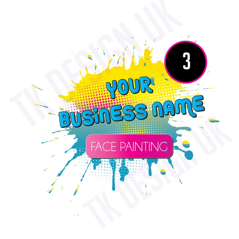 794x794 Face Painters Logo Vector Paint Splash Add Your Etsy
