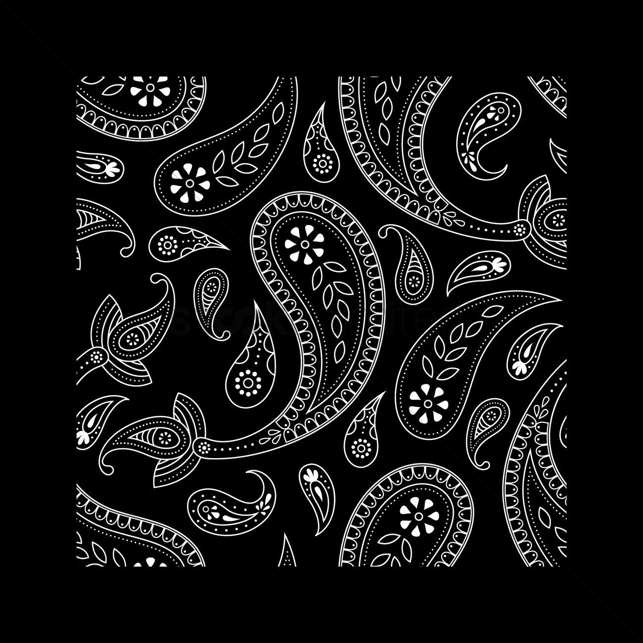 1300x1300 Paisley Background Vector Image