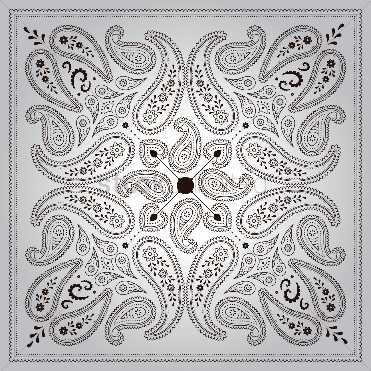 1300x1300 Paisley Background Vector Image