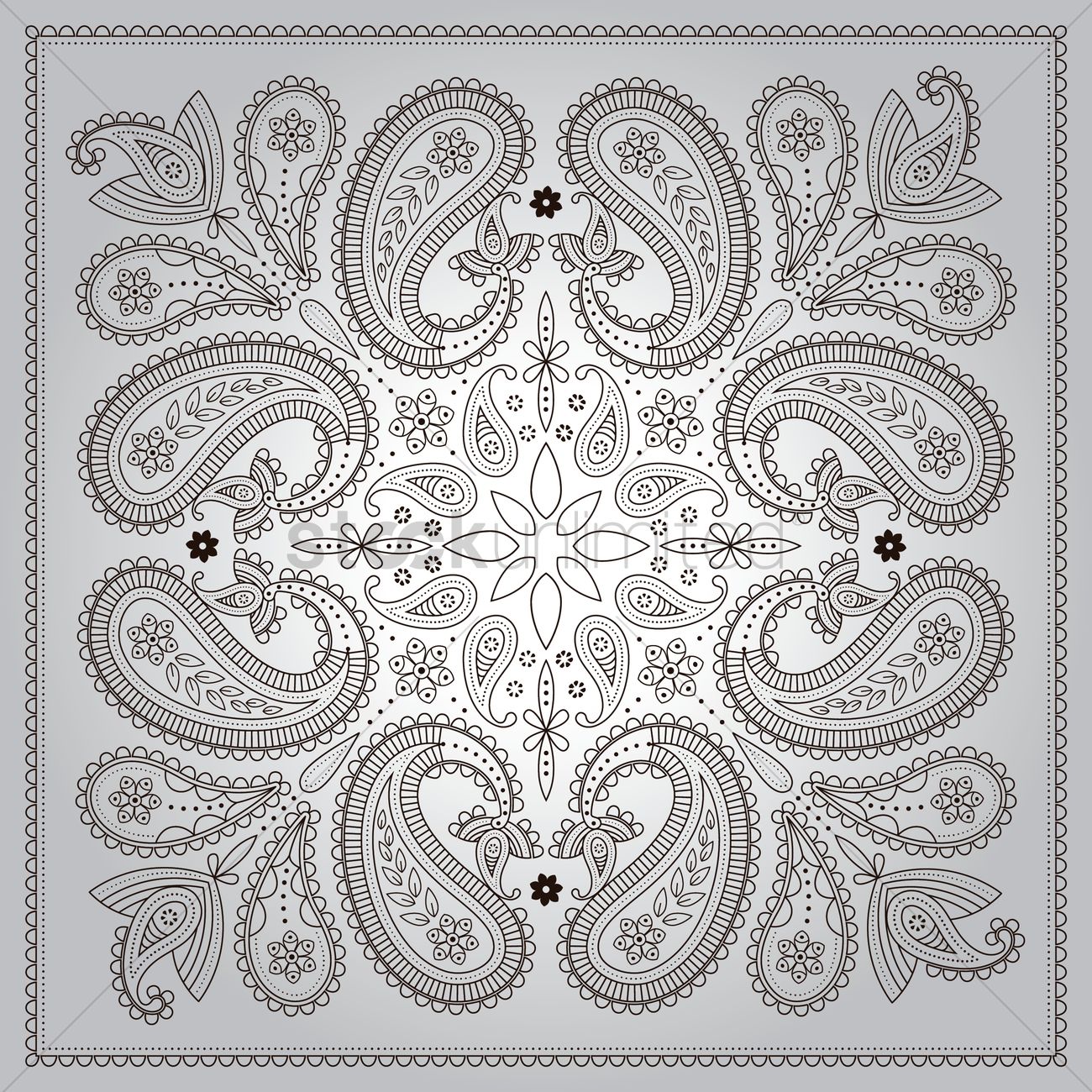 1300x1300 Paisley Background Vector Image