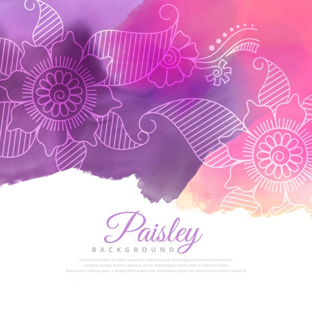 626x626 Paisley Background With Watercolors Vector Free Download