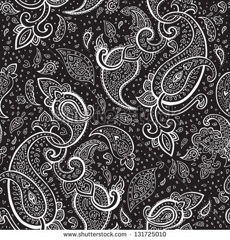 450x470 Seamless Paisley Background Hand Drawn Vector Pattern