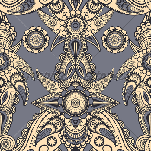 500x500 Vector Seamless Eastern Style Paisley Background Gl Stock Images