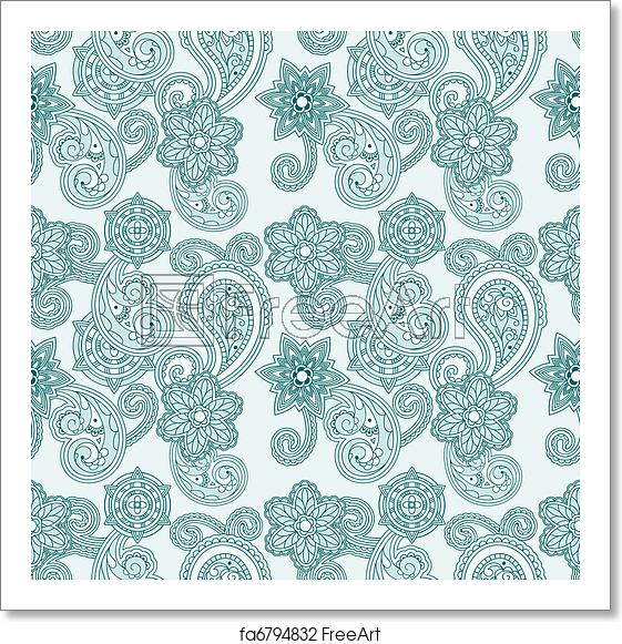 561x581 Free Art Print Of Vector Seamless Paisley Background Vector