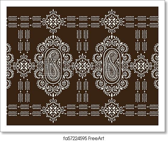 560x470 Free Art Print Of Seamless Vector Paisley Border Freeart