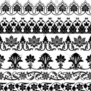 300x300 Indian Paisley Doodle Upper Border Vector Createmepink