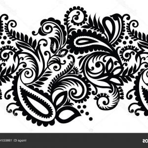 300x300 Indian Paisley Doodle Upper Border Vector Hoodamathrun