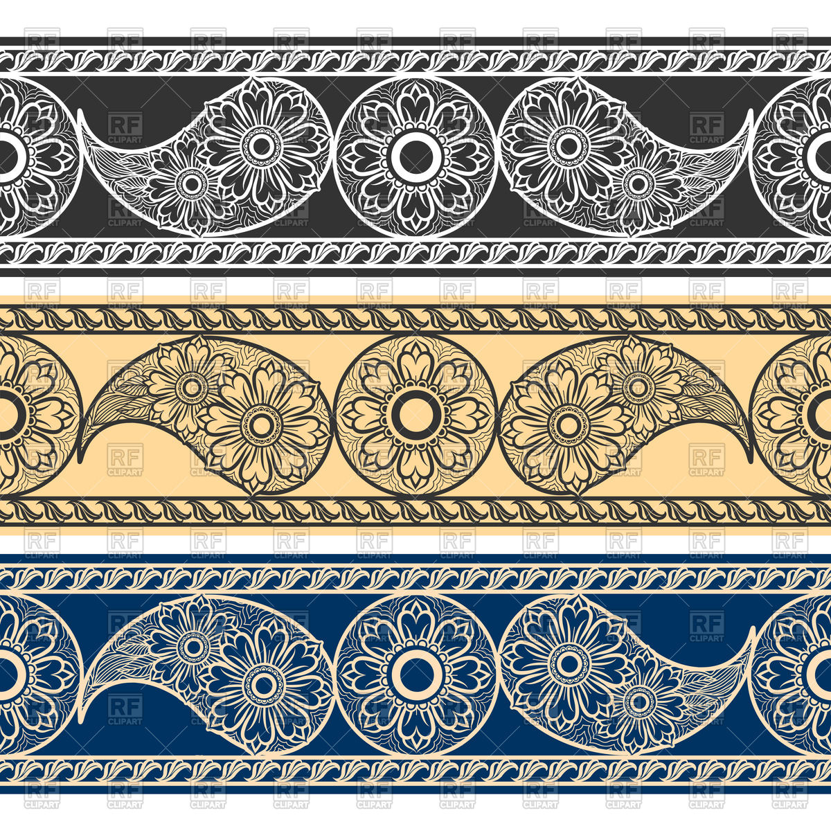 Paisley Border Vector at Collection of Paisley Border