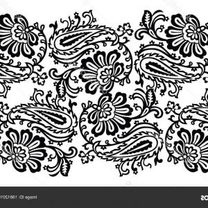 300x300 Seamless Paisley Flower Vector Border Textile Fabrics Lace