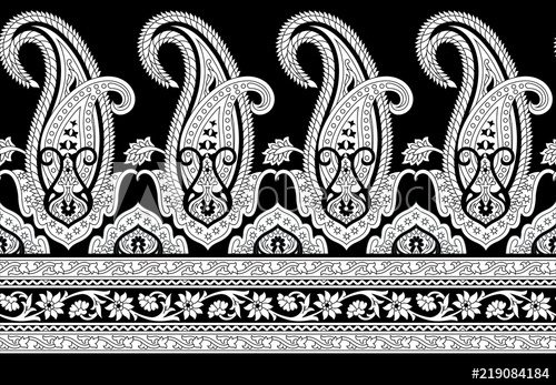 500x347 Black Paisley Border