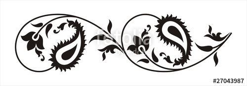 500x175 Paisley Border Design Stock Image And Royalty Free Vector
