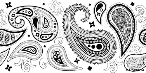 500x251 Paisley Border Pattern Stock Image And Royalty Free Vector