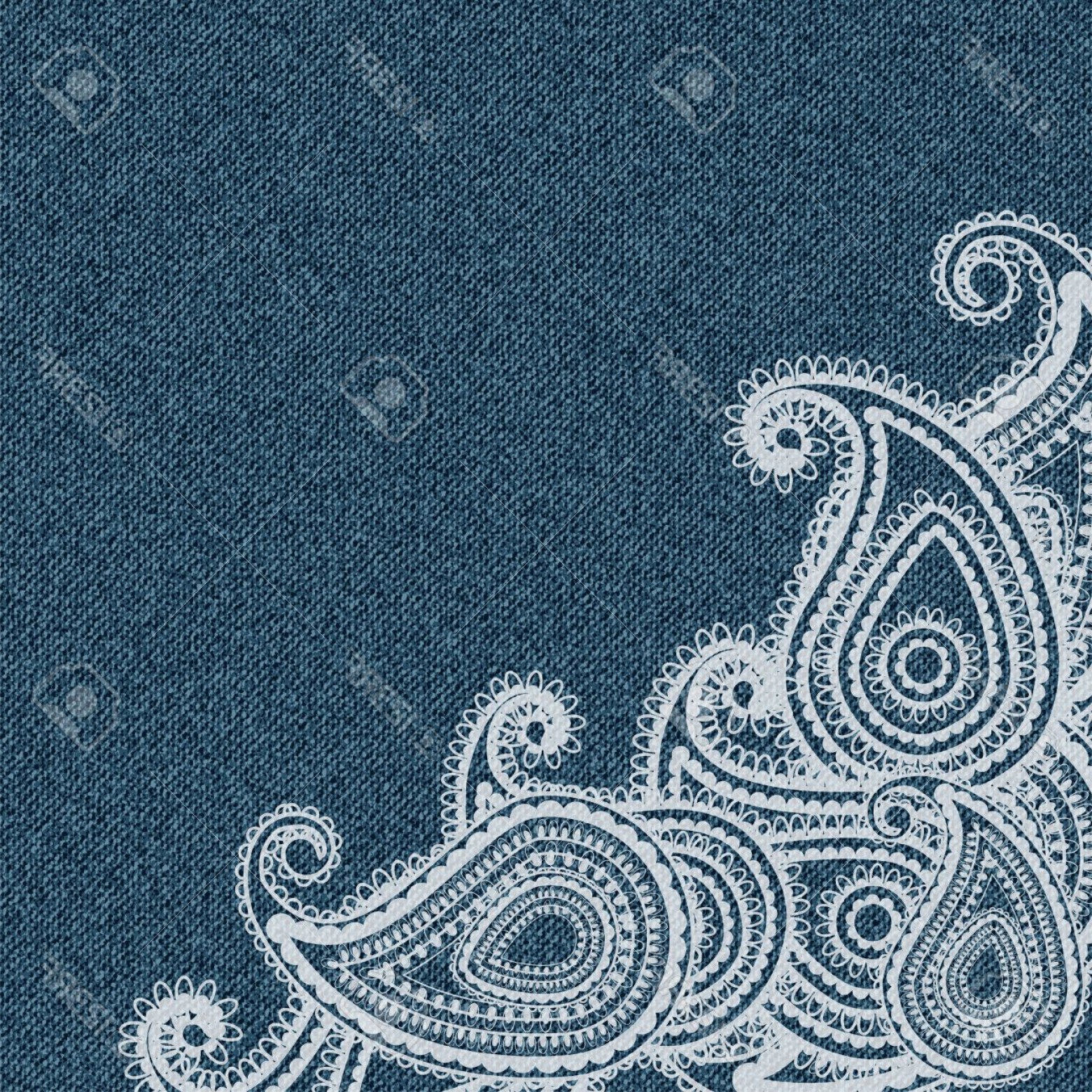 1560x1560 Photodenim Background With Paisley Pattern In A Corner Vector