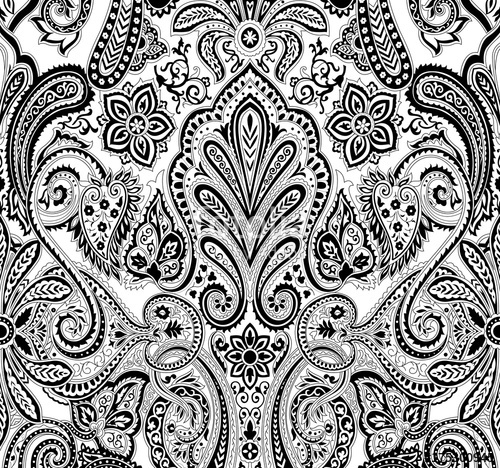 500x468 Black And White Paisley Pattern Stock Image And Royalty Free