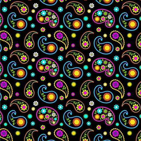 490x490 Mod Neon Paisley Pattern