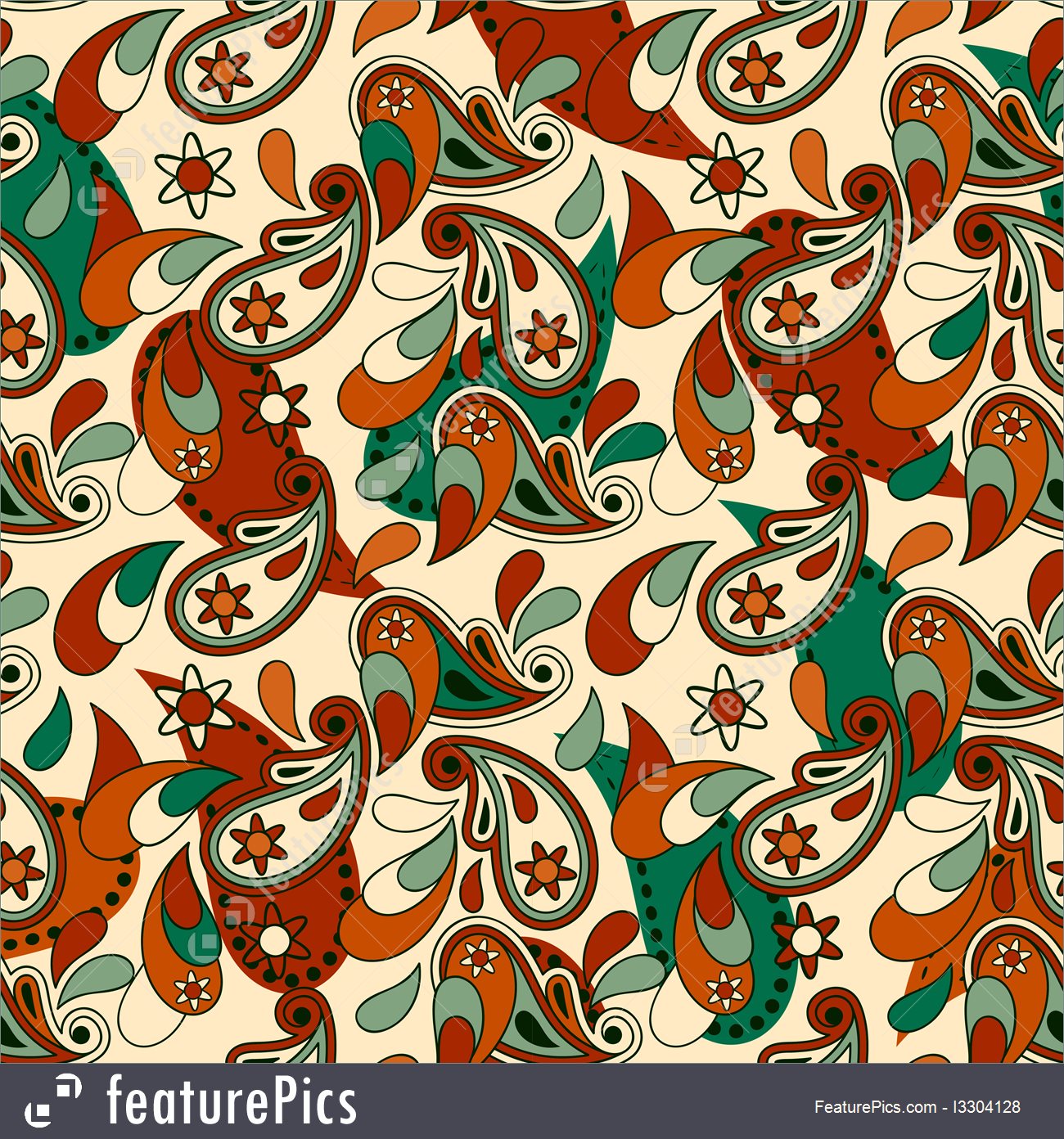 1300x1392 Abstract Patterns Vector Paisley Background
