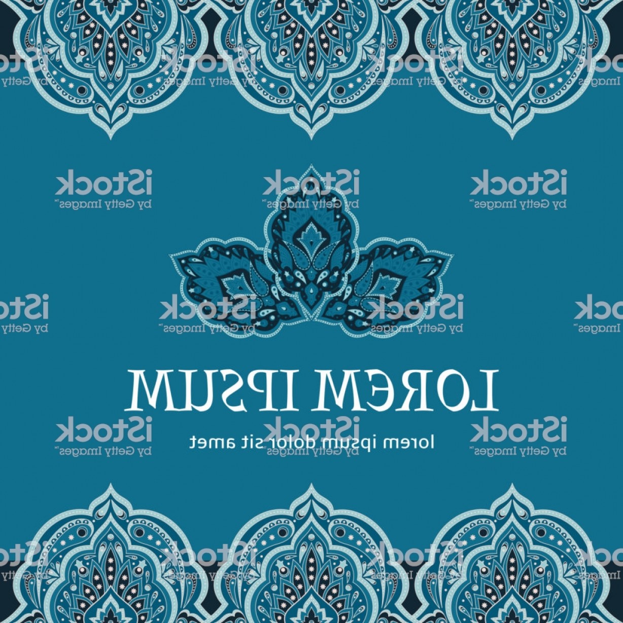 1228x1228 Floral Indian Paisley Pattern Vector Border Card Islamic Vintage