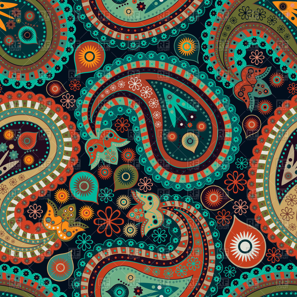Paisley Pattern Vector Free at Vectorified.com | Collection of Paisley ...