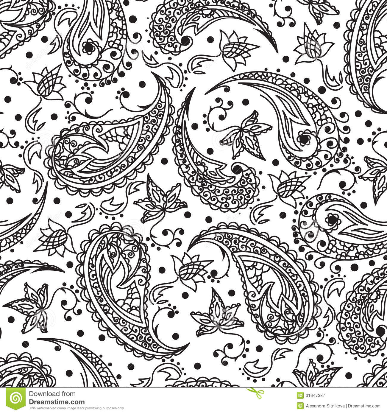1300x1390 Single Vector Paisley Pattern Images