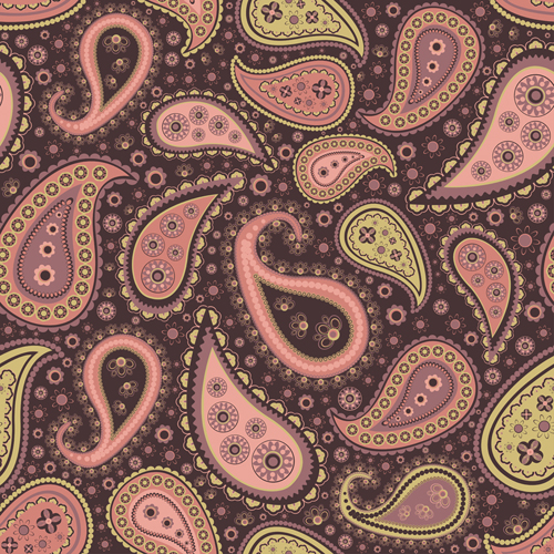 500x500 Set Of Paisley Pattern Seamless Vector Free Download