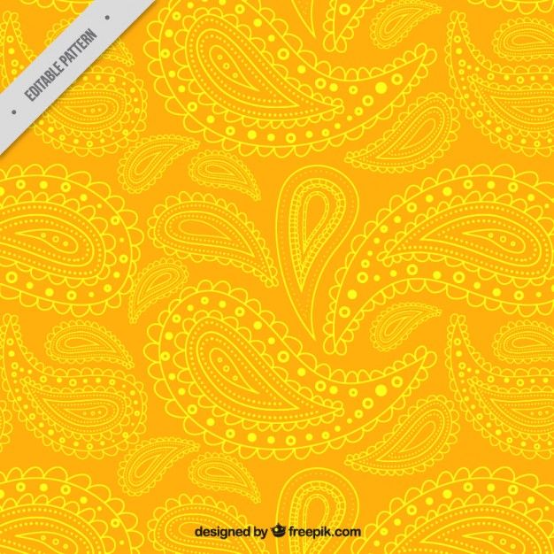 626x626 Yellow Paisley Pattern Free Vector Resource