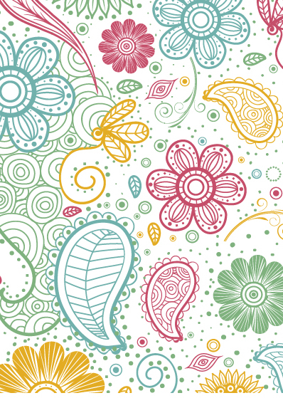 398x559 Colorful Paisley Pattern Free Vector Download Cannypic