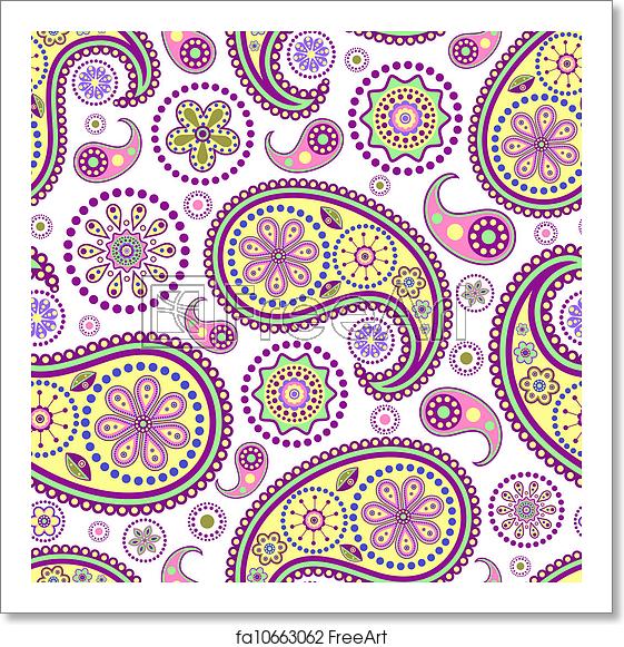 561x581 Free Art Print Of Seamless Paisley Pattern Vector Illustration