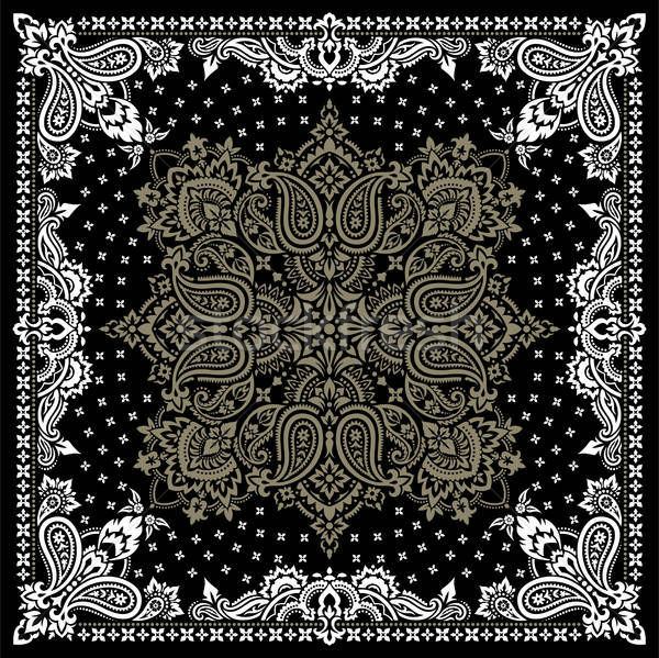 600x599 Paisley Bandana Print Vector Illustration Alexandr Labetskiy
