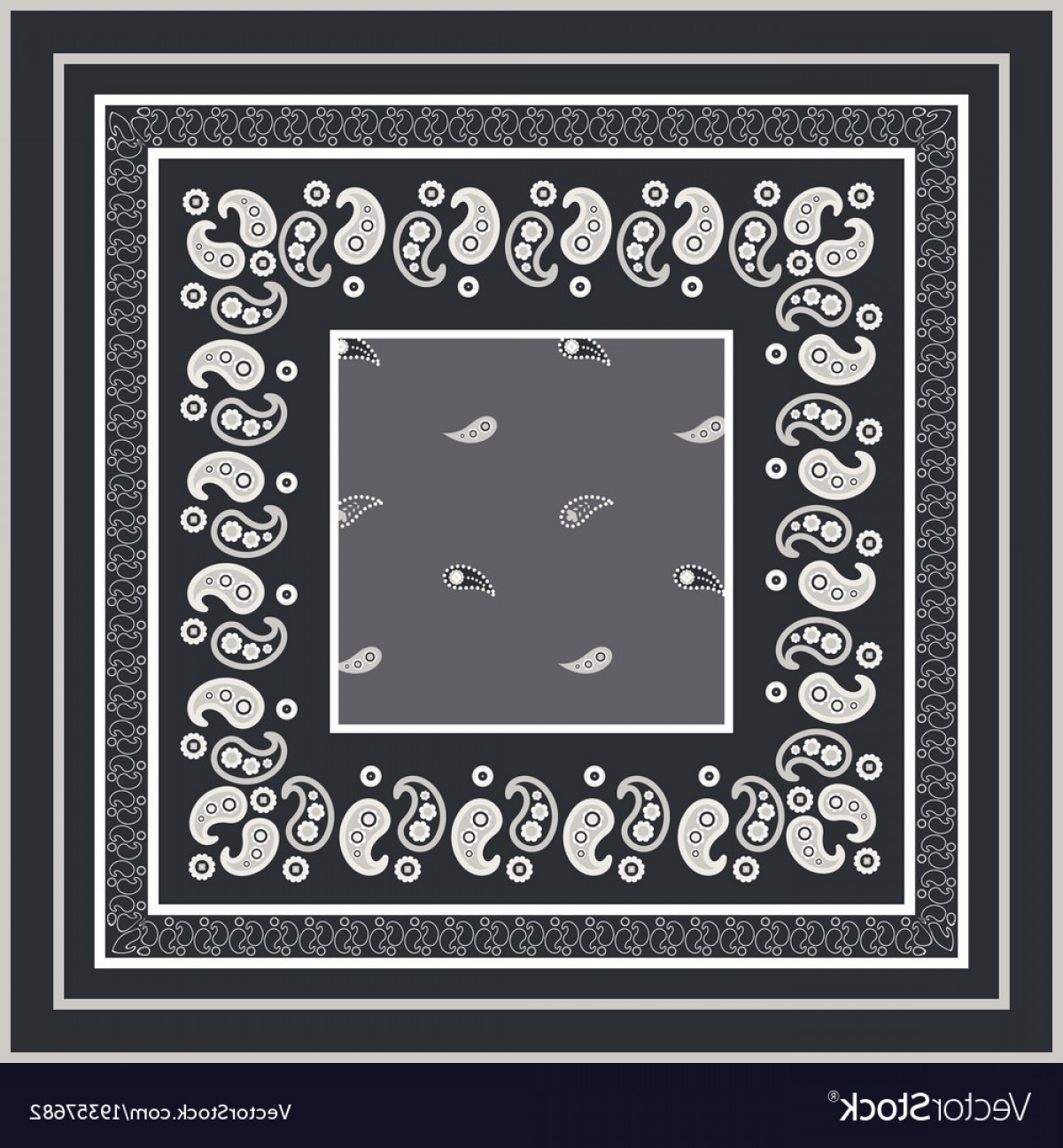 1200x1296 Bandana Paisley Square Print Design Vector Cqrecords