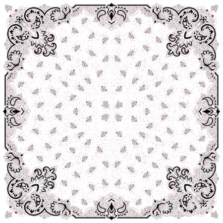 450x450 Vector Ornament Paisley Bandana Print, Silk Neck Scarf Or Kerchief