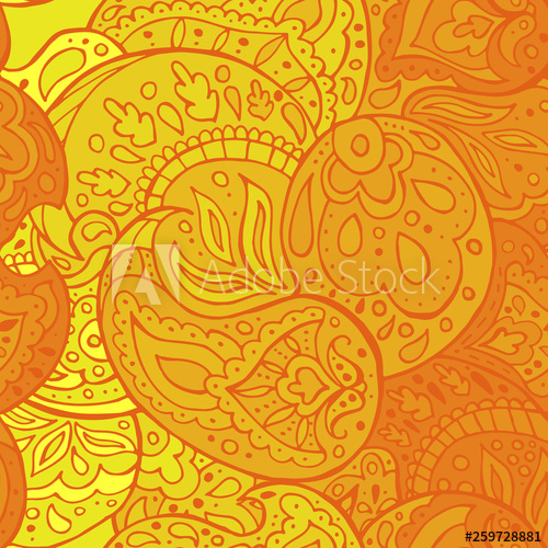 500x500 Vintage Seamless Pattern Vector Paisley Print Traditional Ethnic