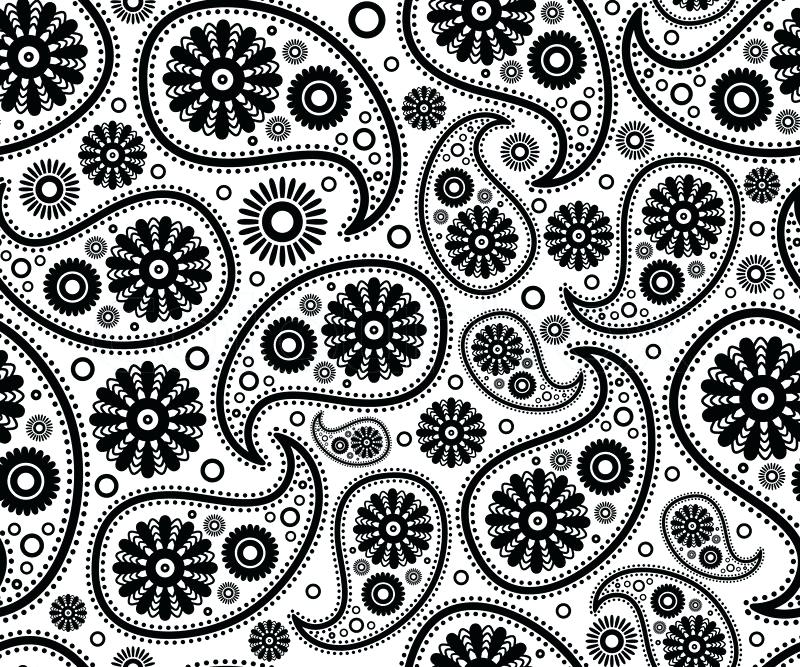 800x667 Black White Paisley Print Skirt In Cotton And Bedding