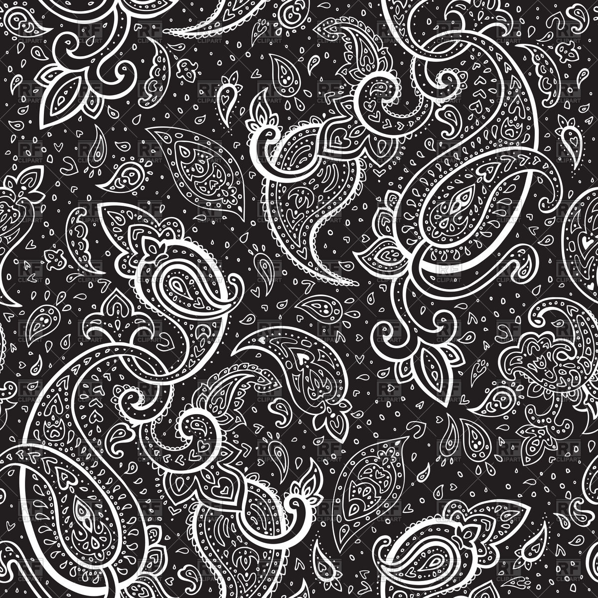 1200x1200 Black Persian Ornament Paisley
