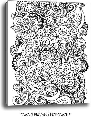 305x390 Doodle Background In Vector With Doodles, Flowers And Paisley