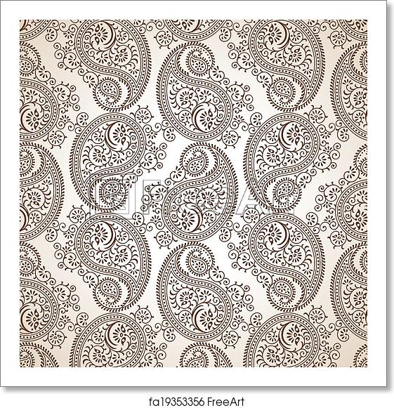 561x581 Free Art Print Of Paisley Vector Wallpaper Freeart