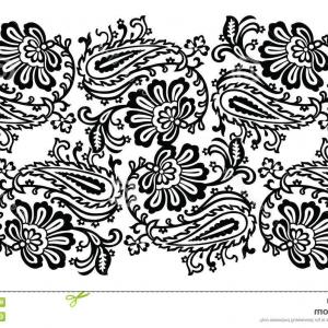 300x300 Indian Paisley Doodle Upper Border Vector Hoodamathrun