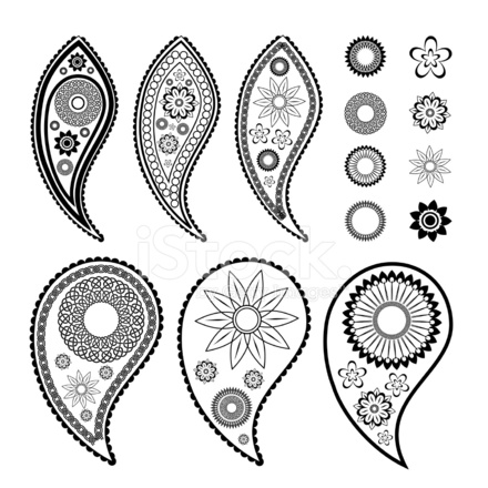 440x440 Paisley Vector Elements Stock Vector