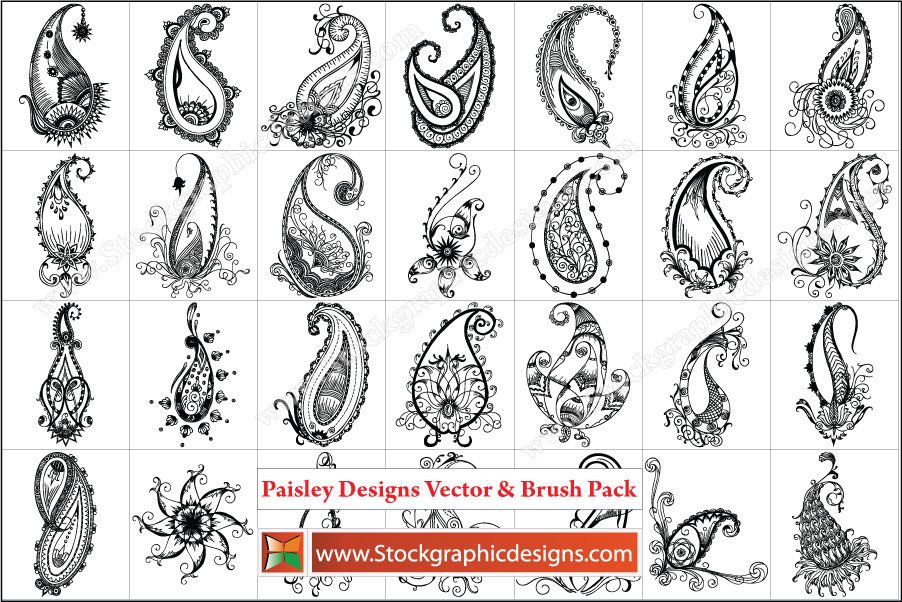 902x602 Single Vector Paisley Pattern Images