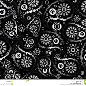 300x300 Photostock Vector Seamless Paisley Ornament Black White Vector Art