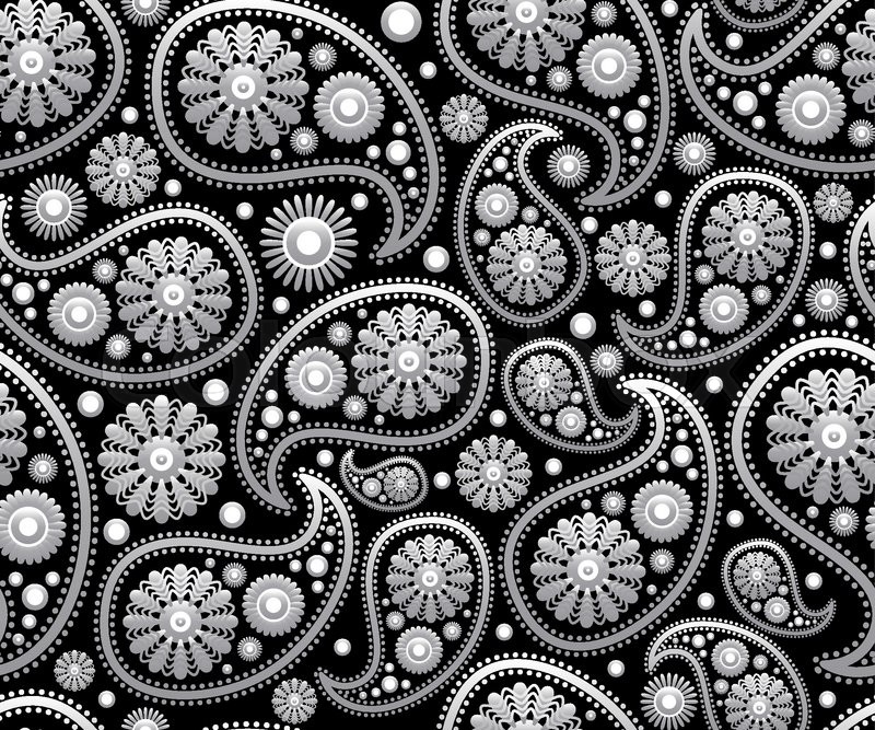800x667 Seamless Paisley Ornament Black White Stock Vector Colourbox