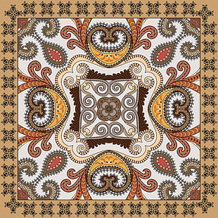 310x310 Free Download Bandanna Floral Ornaments With Paisley Pattern