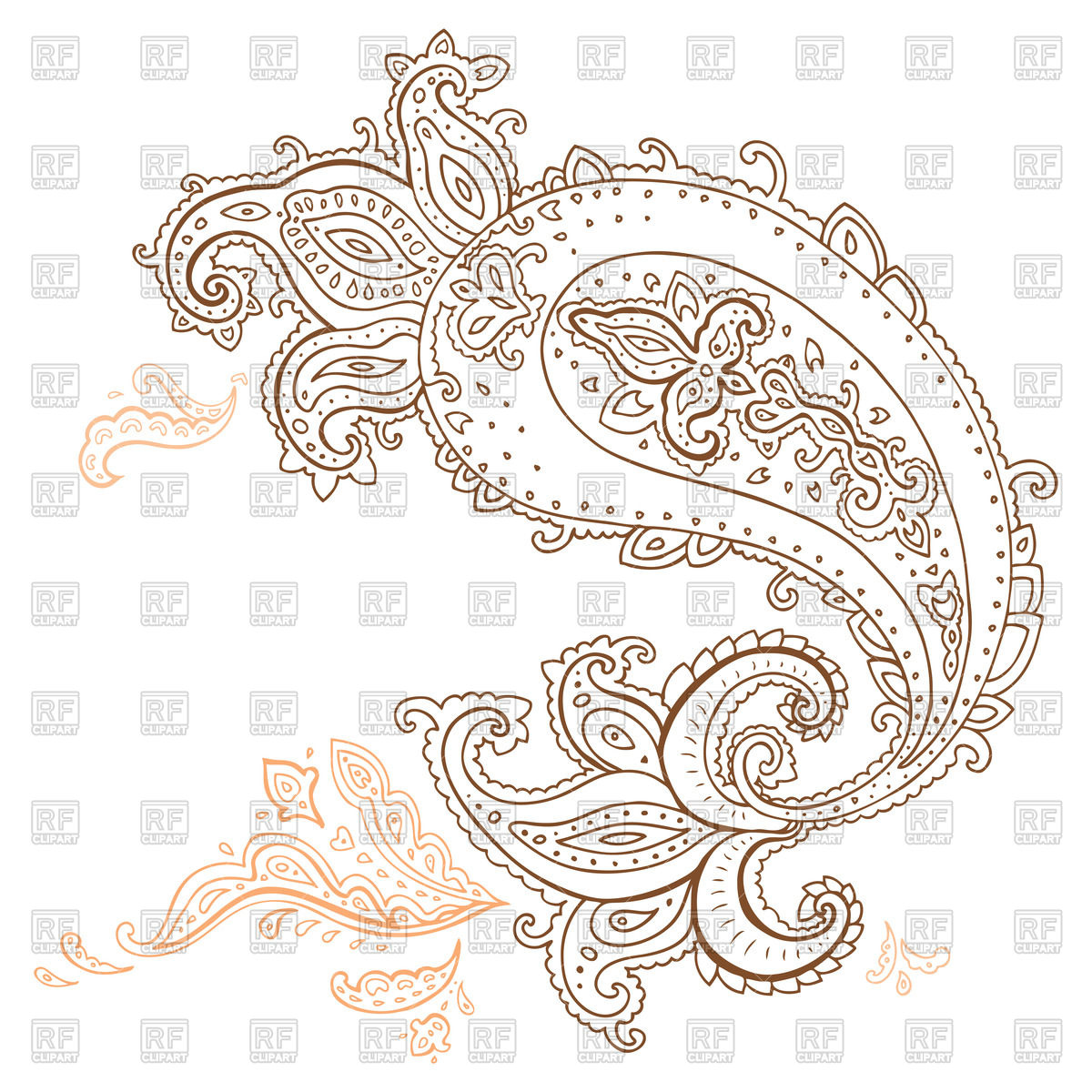 1200x1200 Henna Paisley Design Element