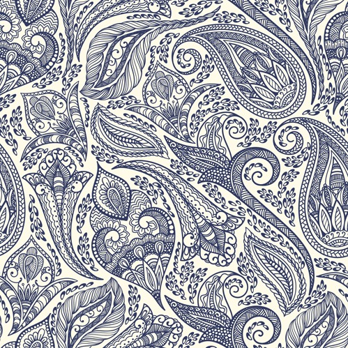 499x499 Indian Paisley Seamless Pattern Vector Material Free Vectors